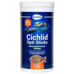 Корм для рыб Anubias Cichlid Opti Sticks палочки 9х2мм, 1000мл (400г)