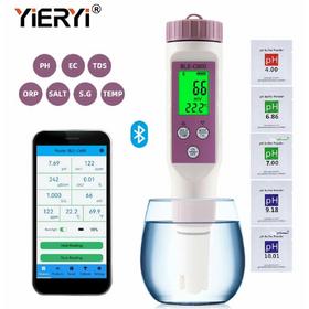 PH-метр, солемер, измеритель температуры Yieryi Bluetooth 7-в-1 для аквариумов, 7 in 1 PH Meter