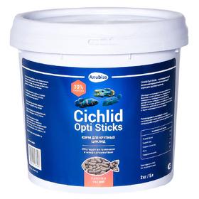 Корм для рыб Anubias Cichlid Opti Sticks палочки 9х2мм, ведро 5л (2кг)