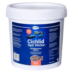 Корм для рыб Anubias Cichlid Opti Sticks палочки 9х2мм, ведро 10л (5кг)